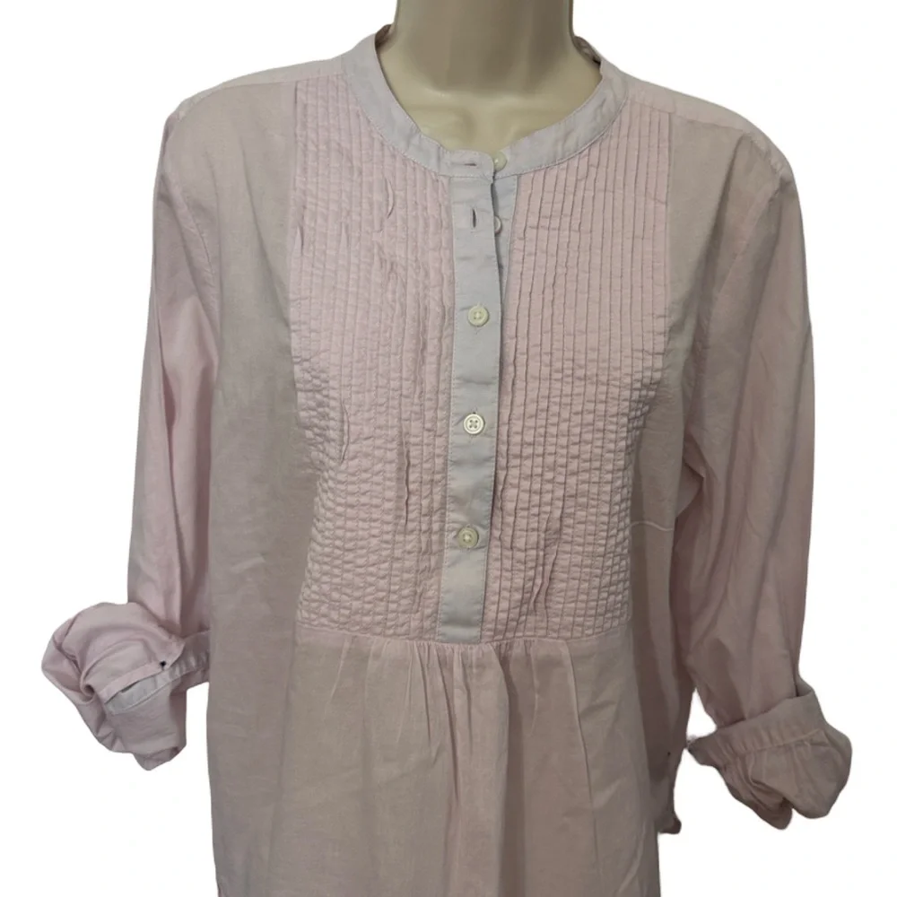 J. Crew Light Pink Pintuck Popover Blouse